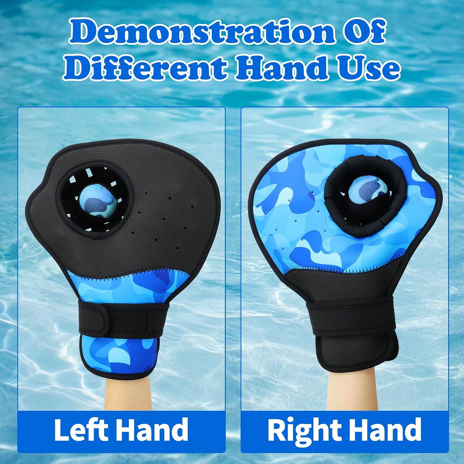 Water Baseball Glove Set, Pool Toys for Kids Adults, Beach Games with Bouncing Ball, Waterproof Catch Mitt, Outdoor Summer Toys