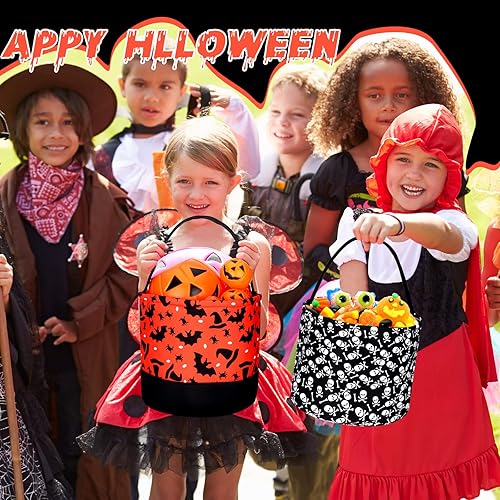 Miniatura 6 de 2 bolsas de dulce o truco de Halloween, bolsas de tela para dulces de Halloween, 2 estilos, Varios colores