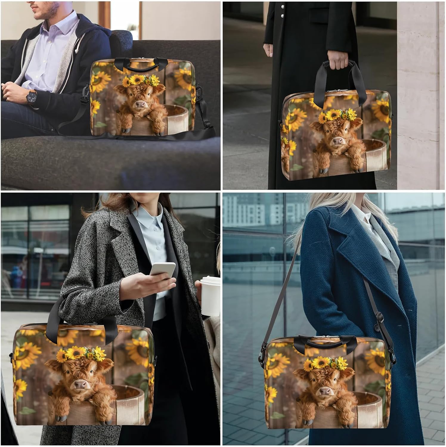 Cute Laptop Shoulder Bag for Women Men, Computer Laptop Bag Laptop Sleeve Case Laptop Satchel Briefcase Carrying Bag QA-1 image 2