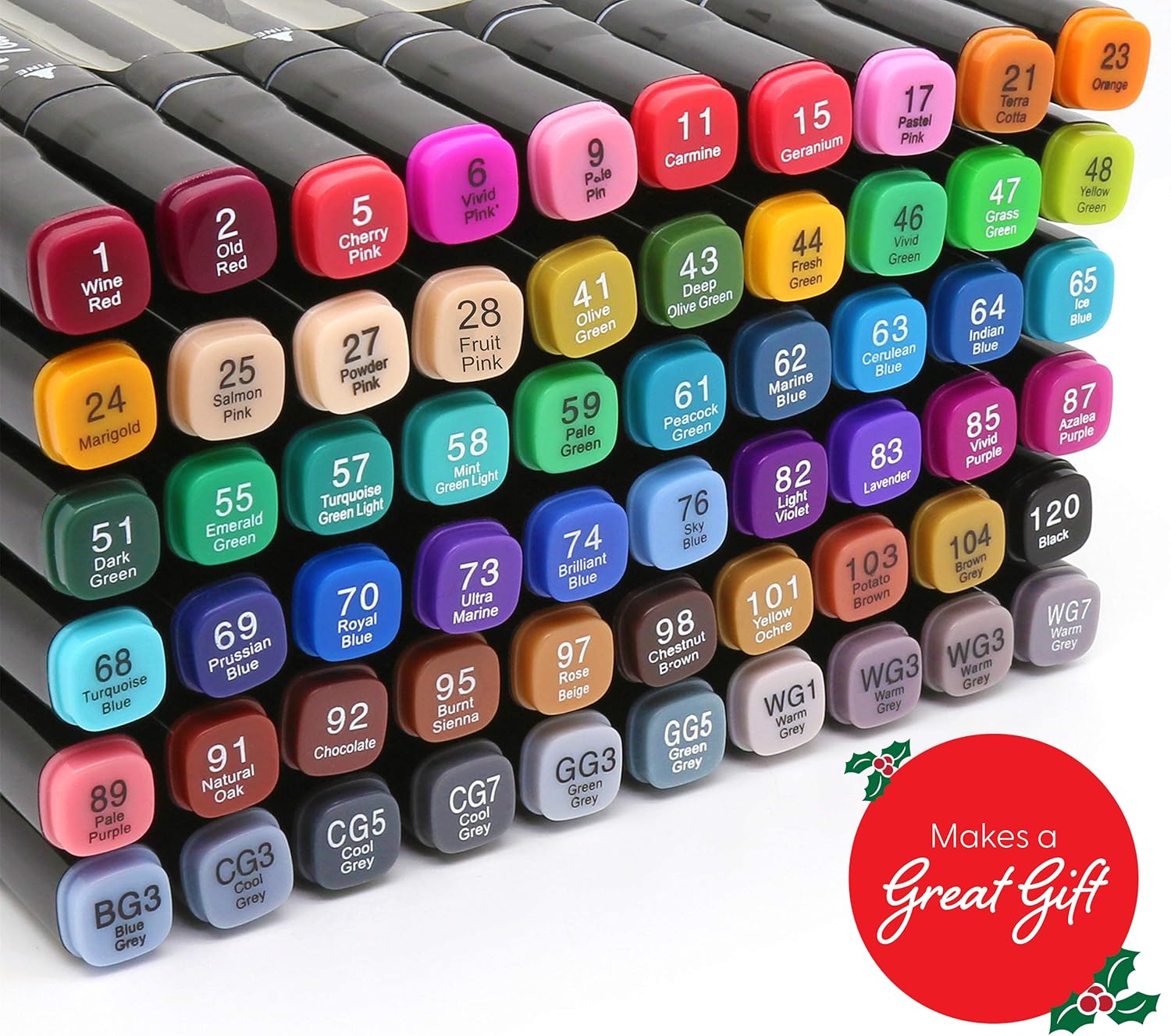 MMFB Arts Premium Dual Tips Alcohol Markers (60 Colors Pack D) - Artist Twin Sketch w/ Extra Pens - Fine Point Journal Pens & Chisel Markers - Kid Adult Coloring Book Drawing Planner Calendar Projects : Arts, Crafts & Sewing