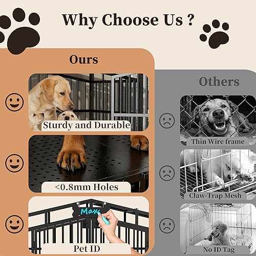 Miniatura 5 de EasyCom Jaula para perros indestructible de alta resistencia de 54 pulgadas, tamaño XXL, perrera de metal extra grande con parte superior abierta, 2