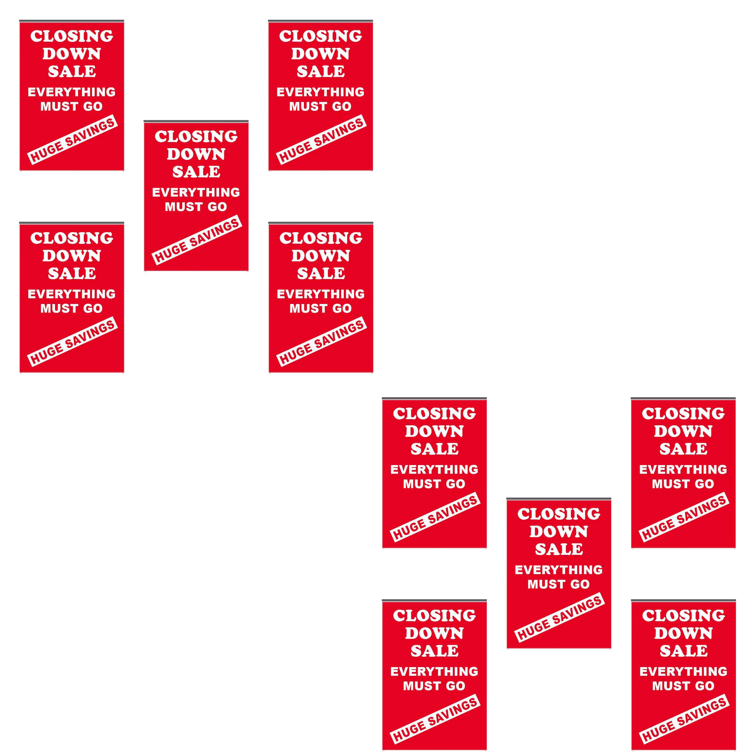 CLOSING DOWN SALE EVERYTHING MUST GO Printed Sale Posters Window Display Sign/BANNERS/Advertising Business Shop Sign Shop Display Window Banner Reusable Posters Size A1 (10 X POSTER CLOSING DOWN SALE)
