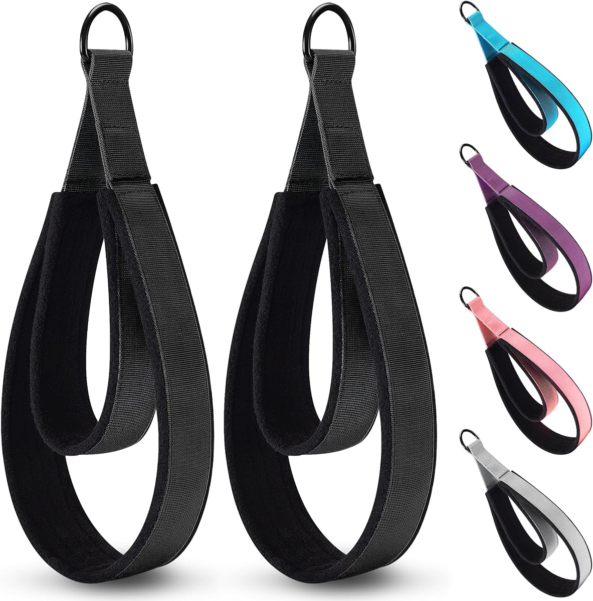 Correa de doble bucle para Pilates, cómoda y de espesor mejorado, correa de anilla en D para gimnasio en casa y accesorios de entrenamiento de Yoga, 2 uds.