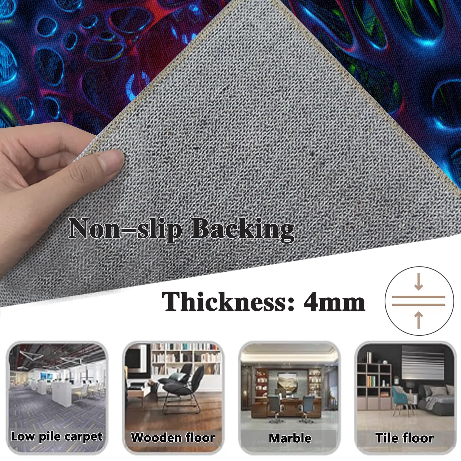 Tapis Gaming Sol, Tapis Protection Sol pour Chaise de Bureau, Tapis de Sol Bureau pour Chaise de Bureau stratifiée, Bureau et Chambre, Protège Parquet Fauteuil à roulettes pour Sols Durs 160 x 200 cm