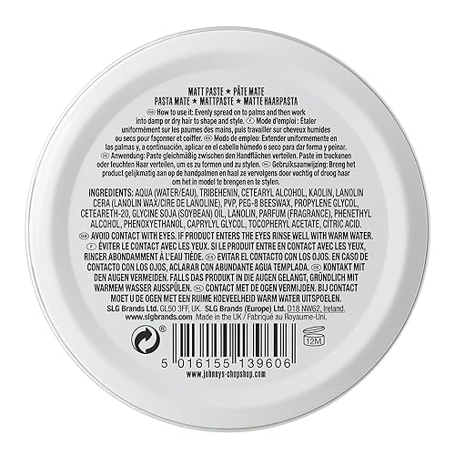 Miniatura 8 de JOHNNY'S CHOP SHOP Pasta mate #1 para hombre para peinar el cabello, de calidad profesional, sujeción fuerte, textura duradera, aspecto natural,
