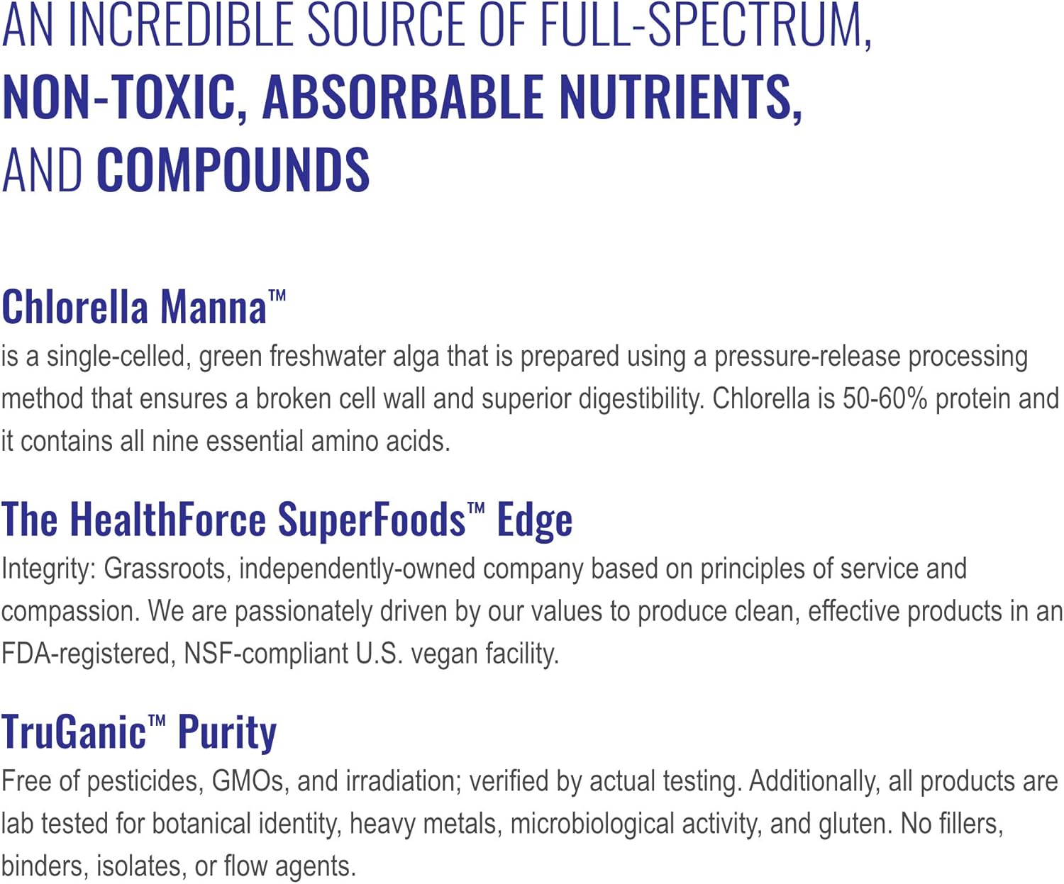 HealthForce SuperFoods Chlorella Manna - 1200 VeganTabs - Freshwater Algae Supplement, Antioxidant - Supports Cellular Repair, Immune Function & GI Health - Organic, Gluten Free - 200 Servings : Health & Household