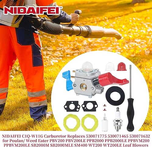 Miniatura 8 de El carburador C1Q-W11 reemplaza a ZAMA C1Q-W11G, C1Q-W11C, Walbro WT-784 PoulanCraftsman 530071775, 530071465, 530071632 para Poulan PBV200,