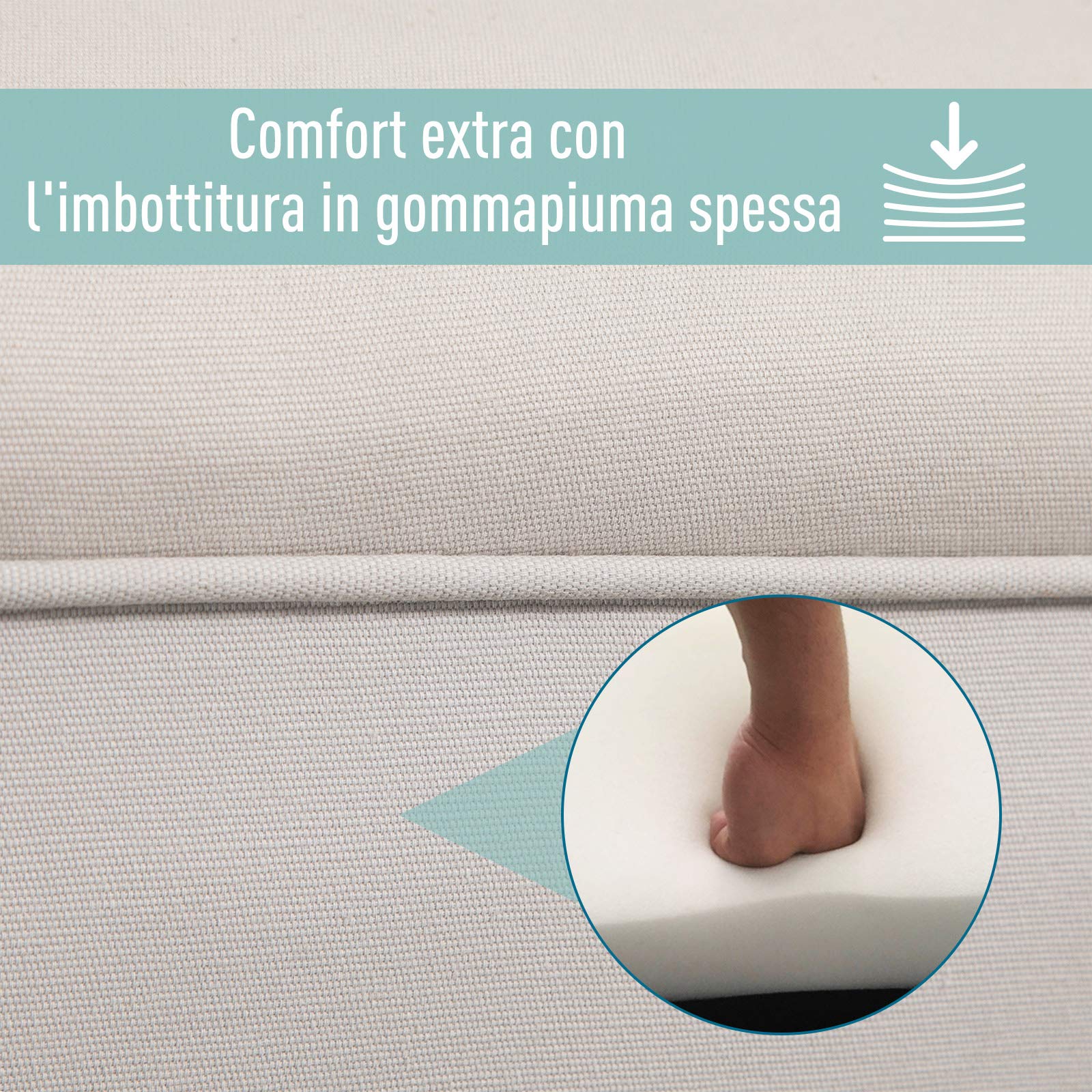 HOMCOM Panca Scarpiera Braccioli Arrotolati 102x36x51cm Grigio e Bianco | Panca Imbottita per Ingresso, Panchetta da Camera da Letto