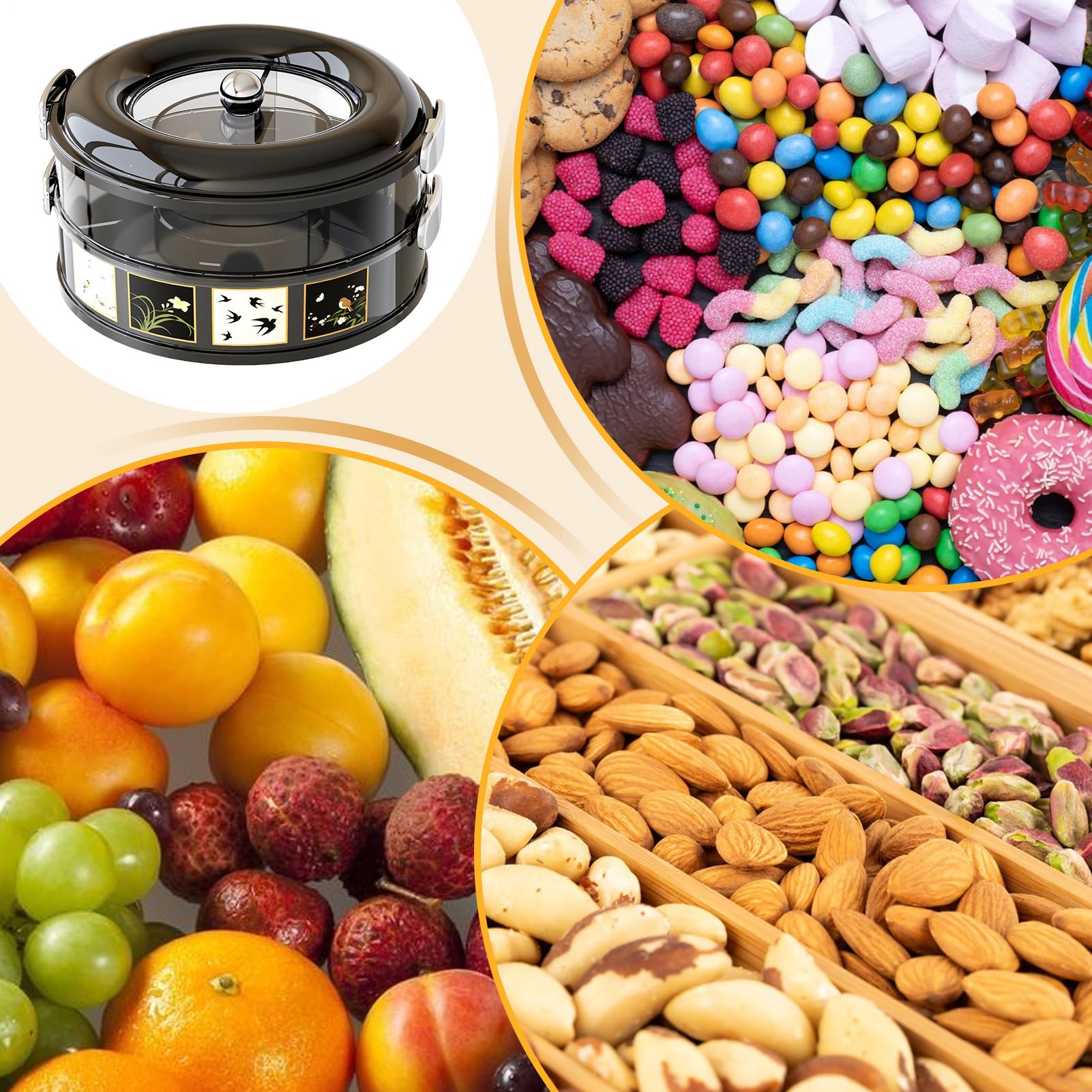 Scatola per Snack Bocca Larga Impilabile | Per Studenti Adulti Uomini Donne Cucina Casa Interno Ufficio Festa