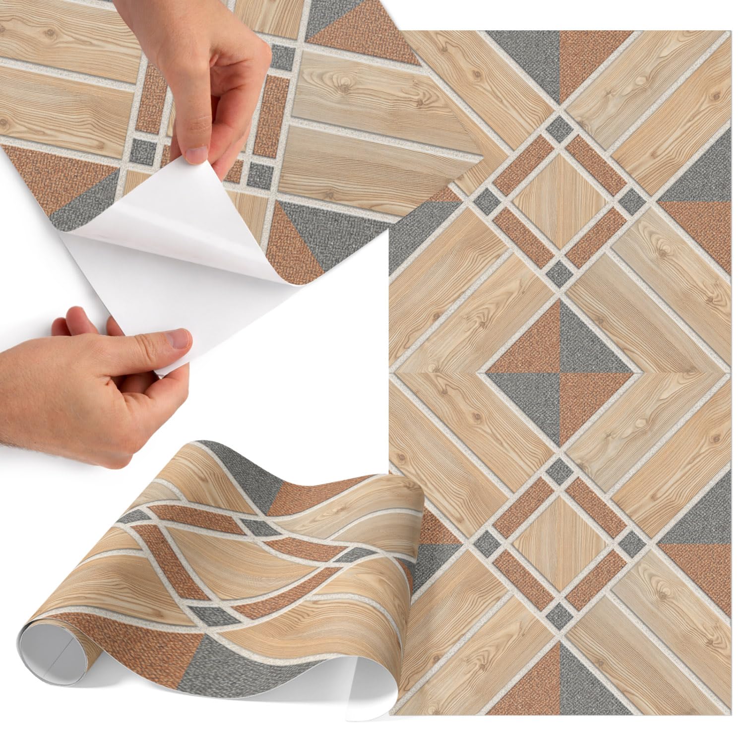 Papel Vinilo Adhesivo Muebles 75x150cm Mosaico Madera Mate