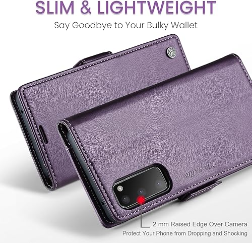 Miniatura 7 de QLTYPRI Funda tipo cartera para Samsung Galaxy S20 FE, funda magnética de piel sintética de alta calidad con bloqueo RFID, ranuras para tarjetas de