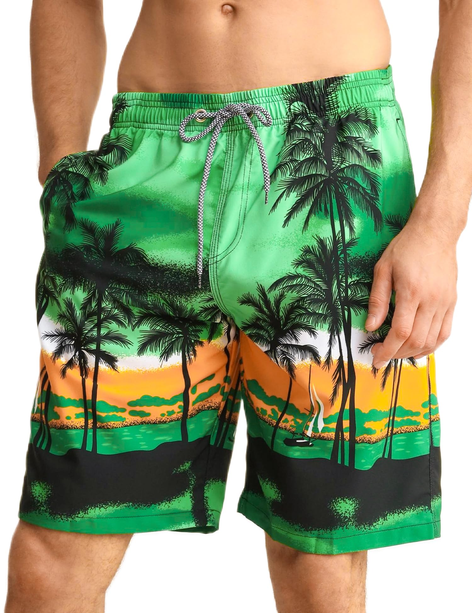 APTRO Costumi Pantaloncini da Bagno Uomo Mare Surf Piscina Stampa Hawaiana Estiva Grande Asciugatura Rapida con Fodera in Rete