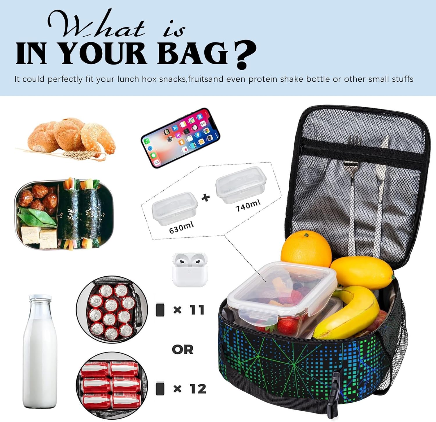 Lunch Box for Boys, Game Kids Lunch Bag for Boys Girls, Insulated Portable Video Game Lunchbox Waterproof Leakproof For Kids Teens Picnic School Work - Image 4