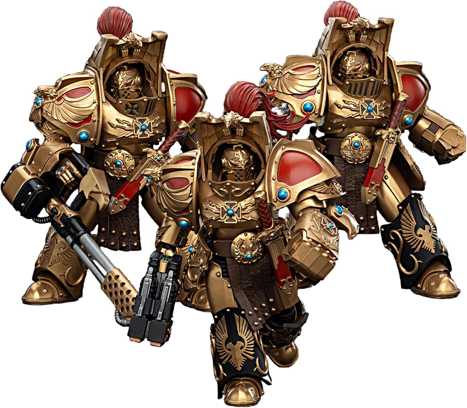 JOYTOY Warhammer 40k 1/18 Action Figure Legio Custodes Aquilon Terminator Squad Set of 3 Figures Collectible Gifts,Toys for Kids 15+ and Adults 5.39-inch