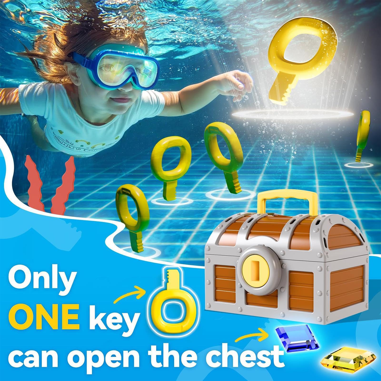 40 Pcs Plongée Piscine Jeu Coloré Été Natation Gemme Plongée Jouets Animaux Marins Gemme Plongée Jeter Jouet Ensemble Acrylique Pierres Précieuses Natation Sous-Marine Jouet pour Fêtes et Jeux