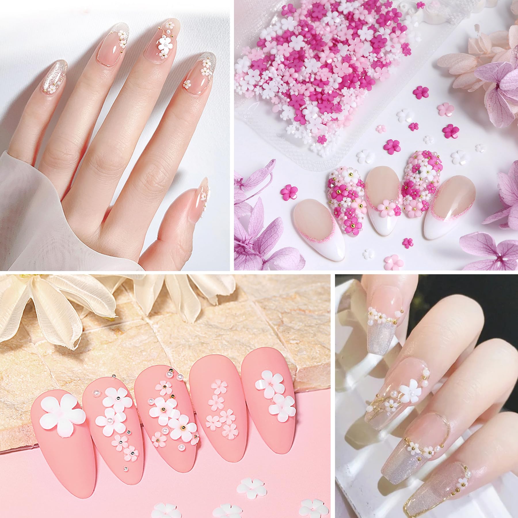 Décoratives pour Nail Art, Perle Ongle Nail Art, Breloques pour Ongles en Forme d'arc 3D, Nœud Papillon, Fleur Pour Sécoration des Ongles des Femmes(Rose Rouge)