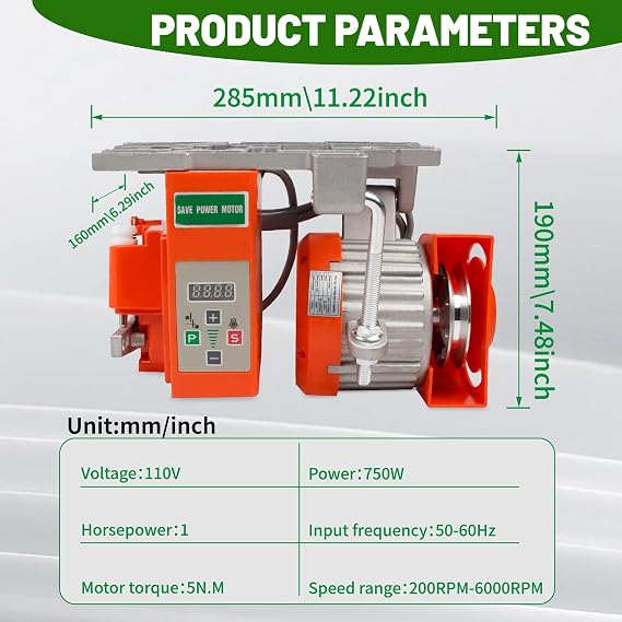 CNCTOPBAOS 750W Industrial Sewing Machine Brushless Servo Motor Controller