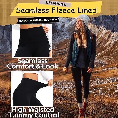 Miniatura 3 de Leggings térmicos con forro polar para mujer, cintura alta, control de abdomen, pantalones de yoga para invierno, adelgazantes, pantalones de