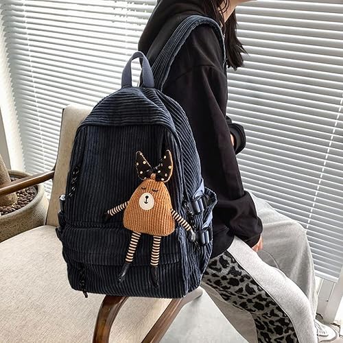 Vista 78 de Lobagve Mochila de pana grande para universidad, mochila casual para computadora portátil, mochila de viaje para mujeres y hombres, verde 7490