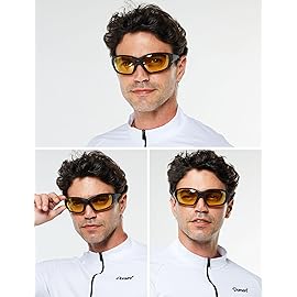 BIRCEN Night Vision Glasses for Driving: Running Cycling Sport Night Anti Glare Yellow Glasses for Men Women