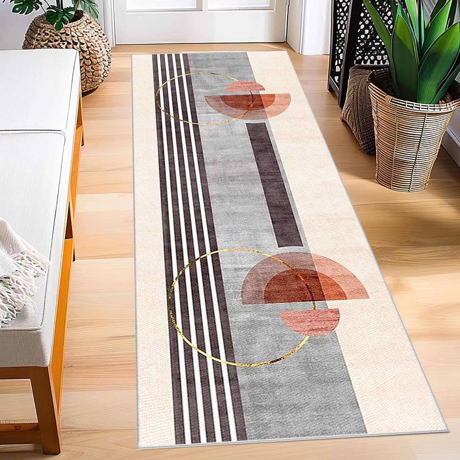 Tapis pour cuisine passage chambre long format 80 x 500 cm absorbant et résistant