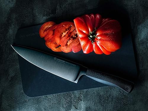 Vista 35 de Wüsthof Performer - Cuchillo Santoku de borde hueco de 7 pulgadas, color negro