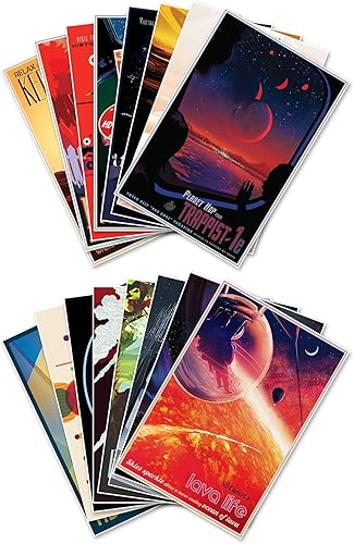 Miniatura 1 de Juego completo de dieciséis (16) pósteres de impresión artística de viajes espaciales de la NASA Jet Propulsion Lab (JPL) Visions of the Future