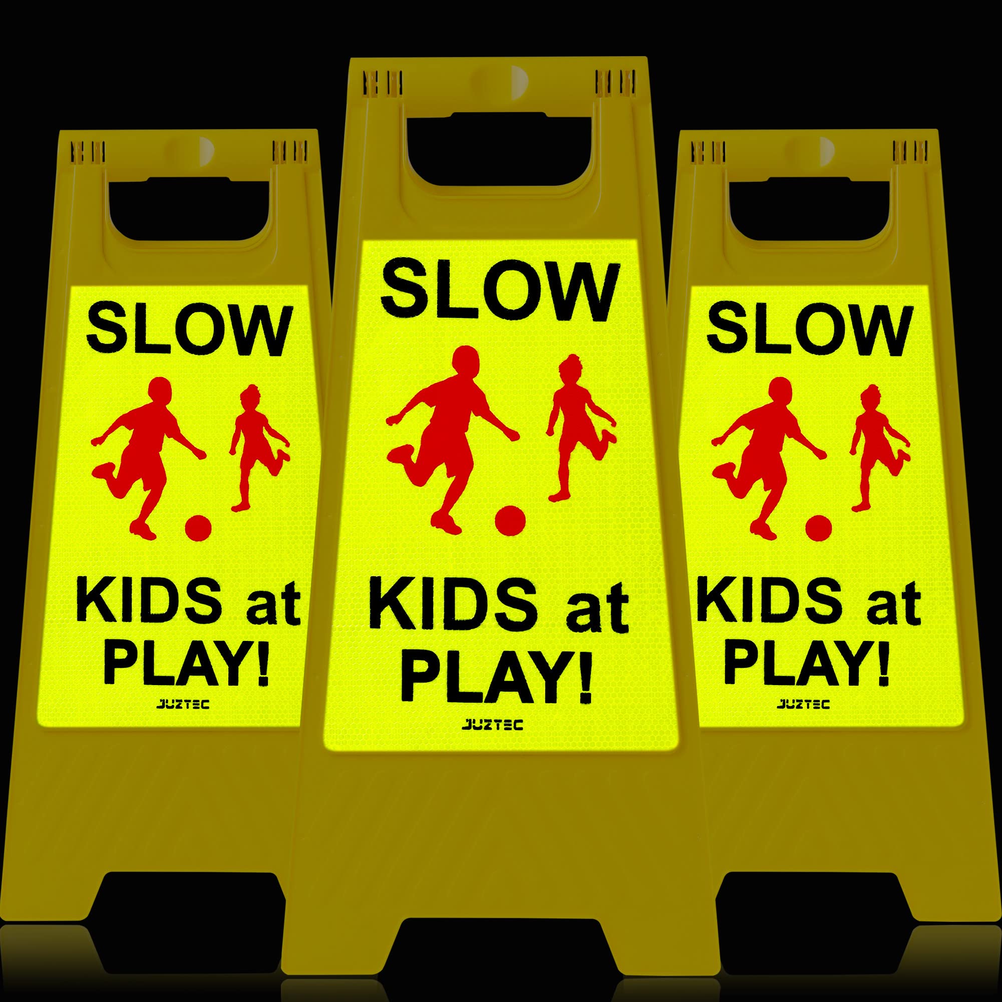 Señales de seguridad para niños en la calle en el juego, señales reflectantes de precaución para vecindarios (3 unidades)