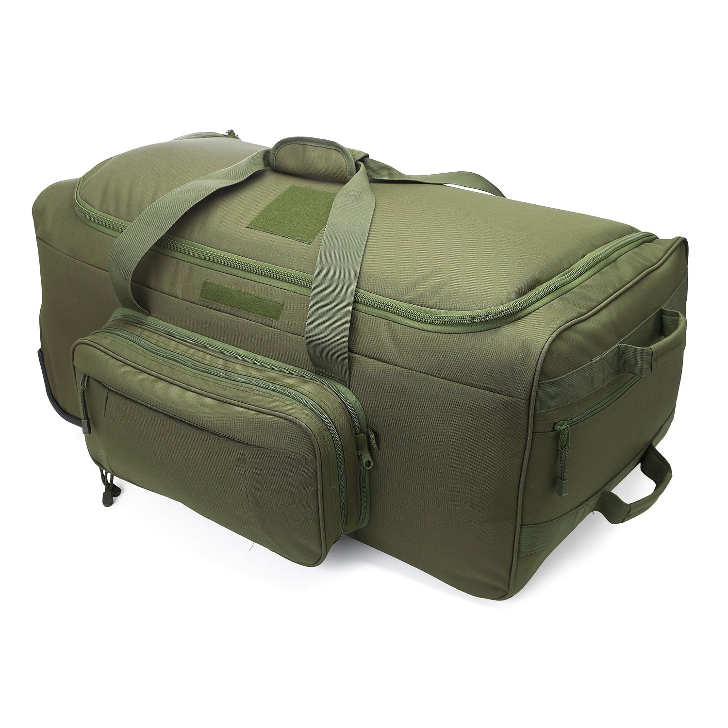 ZSearARMYDeployment Bag with Wheels Military Duffle Bag Large Heavy-Duty Bags (FBM-GREEN)