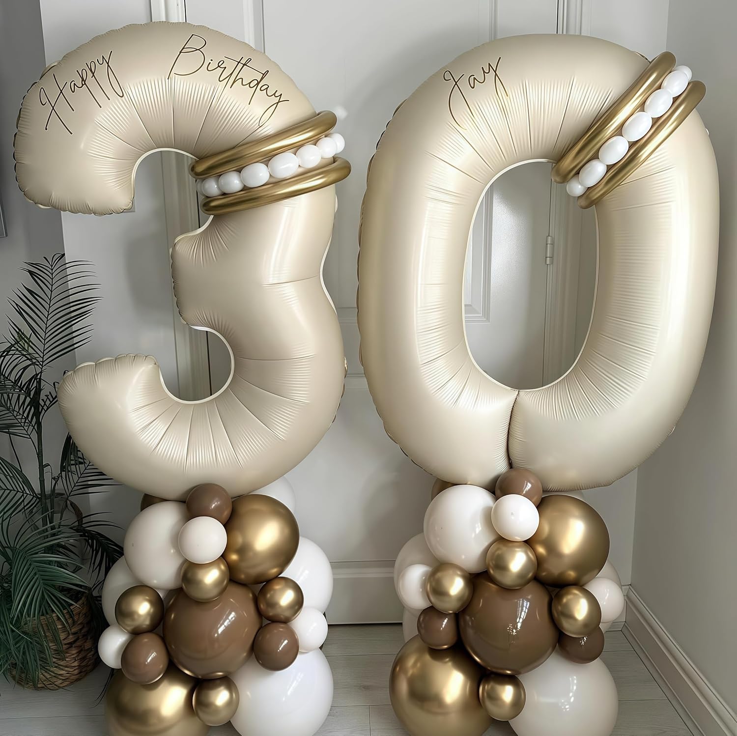 40 Inch Number Balloons (Cream, Number 50) - Image 5