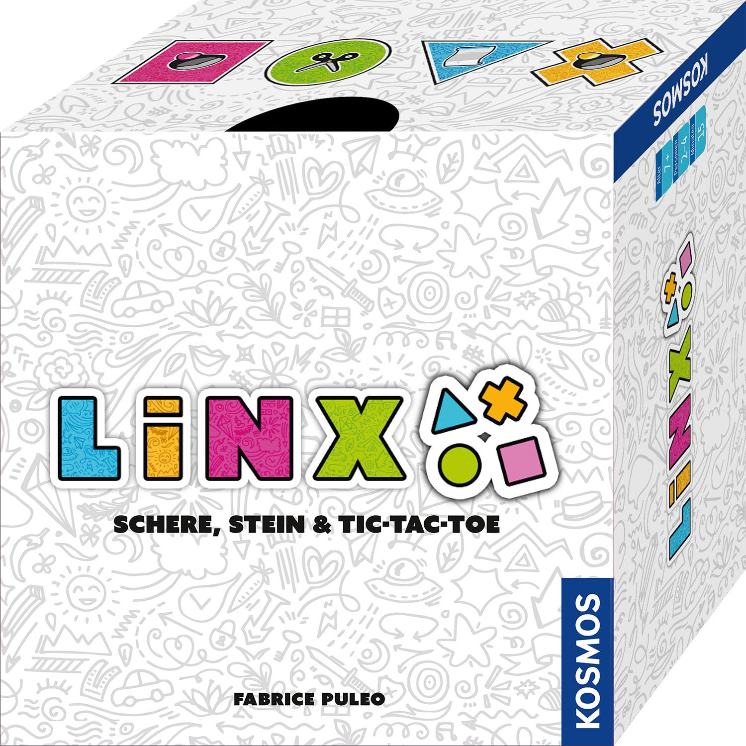KOSMOS 684761 Linx, unterhaltsames Familienspiel, lustige Kombination der Klassiker Tic Tac Toe & Schere, Stein, Papier