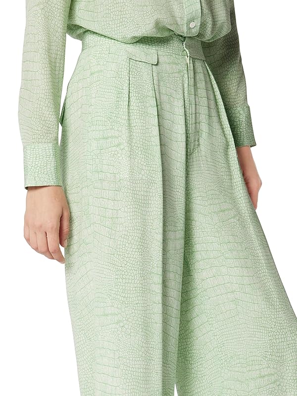 EQUIPMENT Womens Clement Trouser in Nature White and Jadesheen Pants, Dress Set, Nature White and Jadesheen, 4 US by Equipment - Image 3