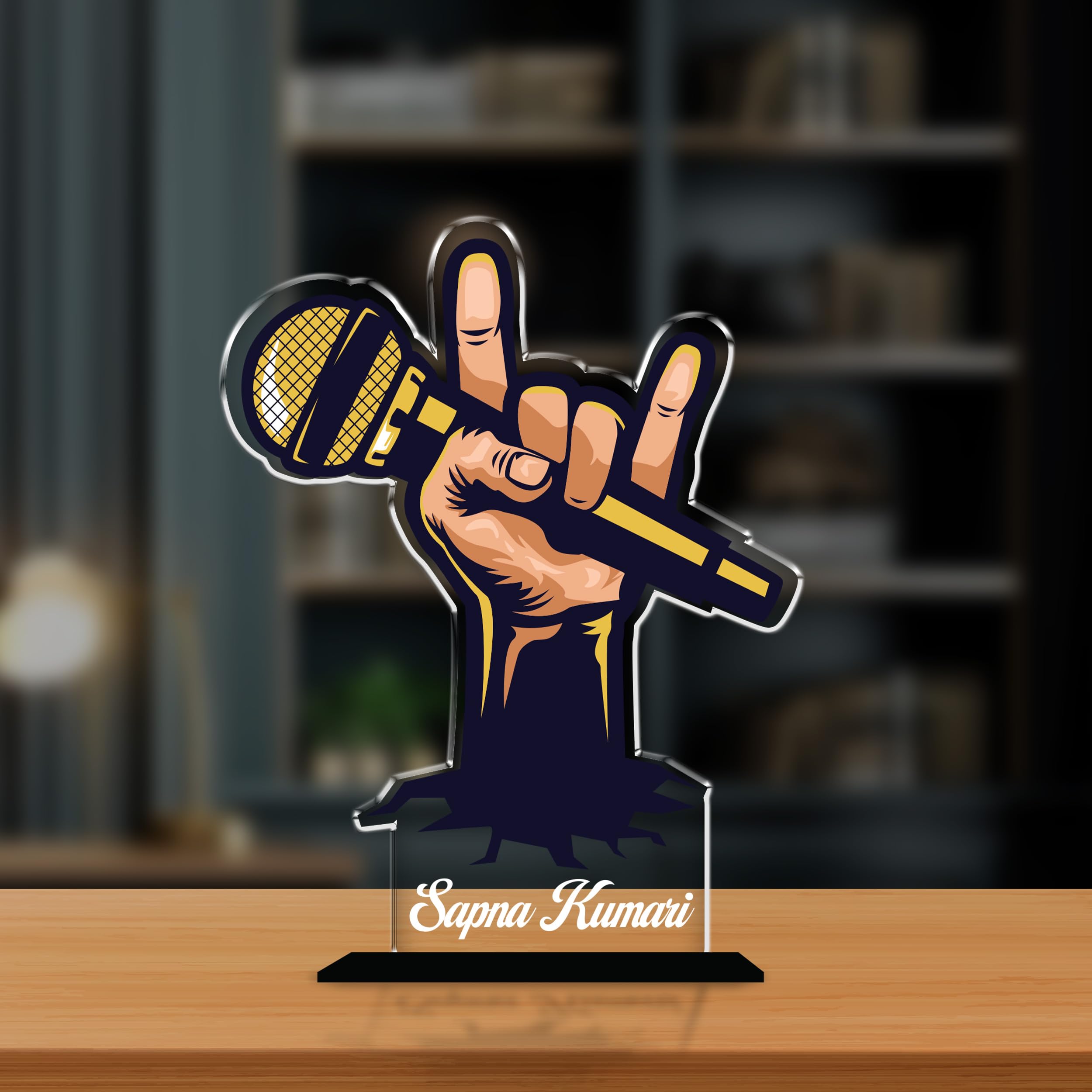 Gift Me Bazar Personalized Microphone Music Award Trophy | Custom with Name | Gift for Singers, Vocalists, and Musicians | Rock Star Music Award Acrylic Trophy-picture-20