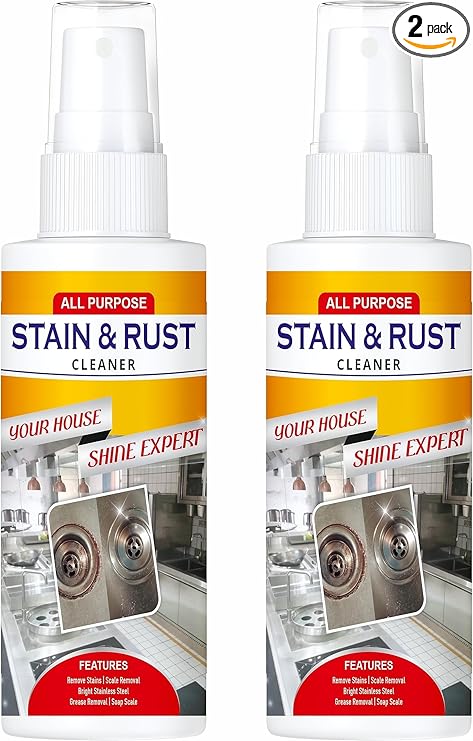 All Purpose Stain Cleaner & Derusting Spray For Kitchen & Bathroom, Removes Grease, Dirt & Tough Stains with Natural Cleaning, Pack of 2, Each 200ml