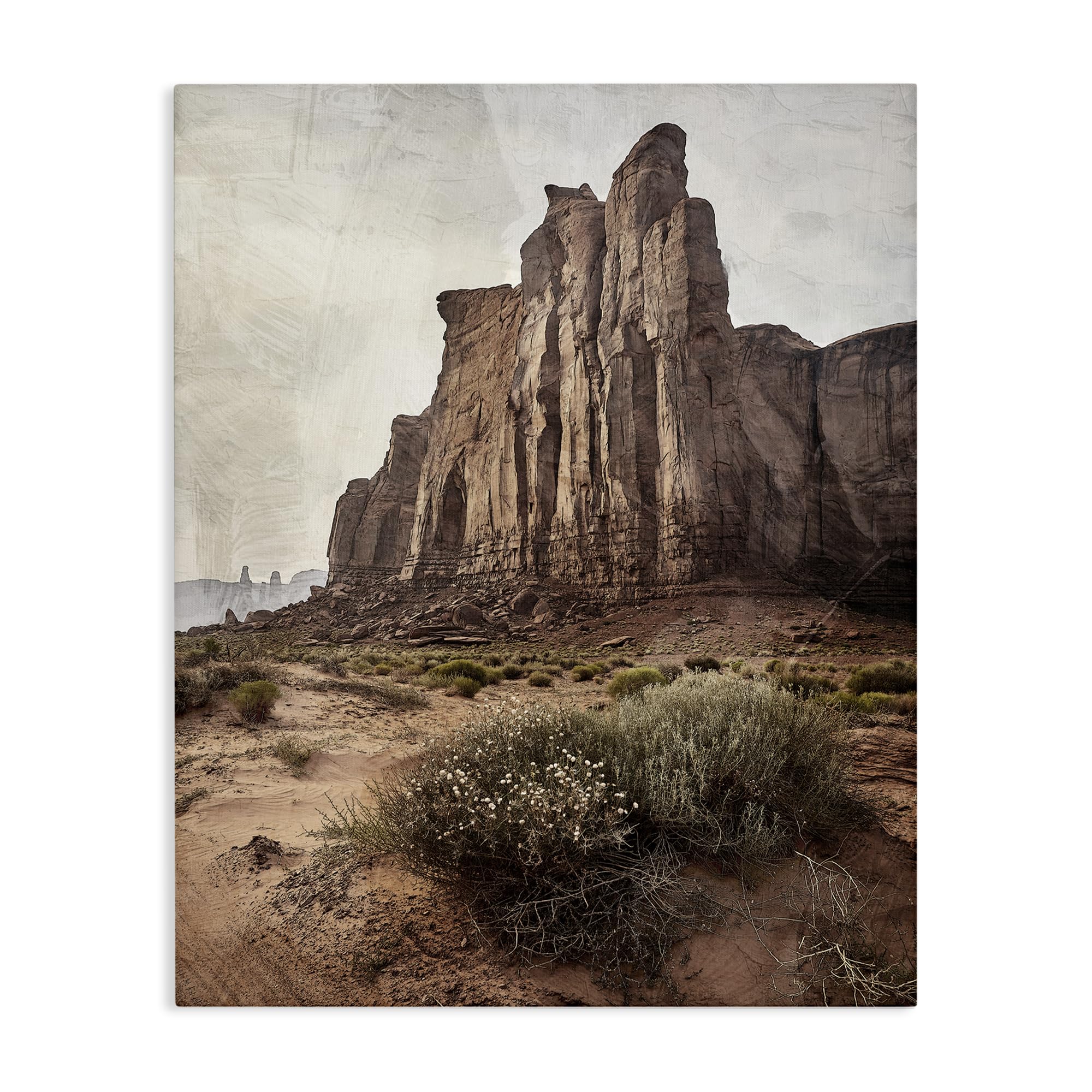 Stupell Industries Unframed Desolate Rock View Landscape Vista, 16 X 20 Inch Canvas Wall Art