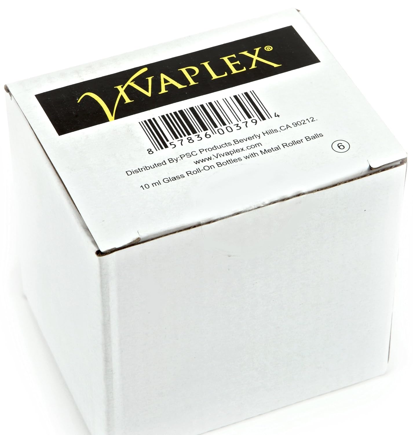 6, Clear, 10 ml Glass Roll-on Bottles with Stainless Steel Roller Balls - .5 ml Dropper included