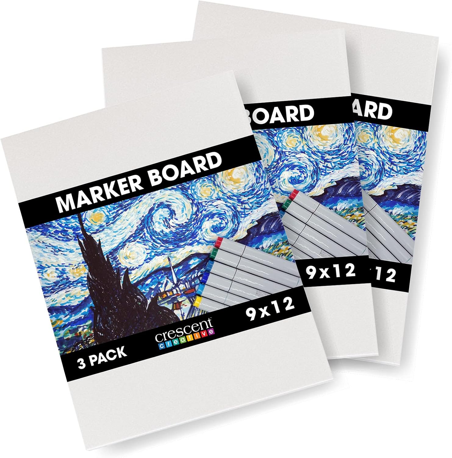 Crescent Creative Products 215-1114 Crescent Art & Illustration Marker, Board, 11" X 14", White 3 Count