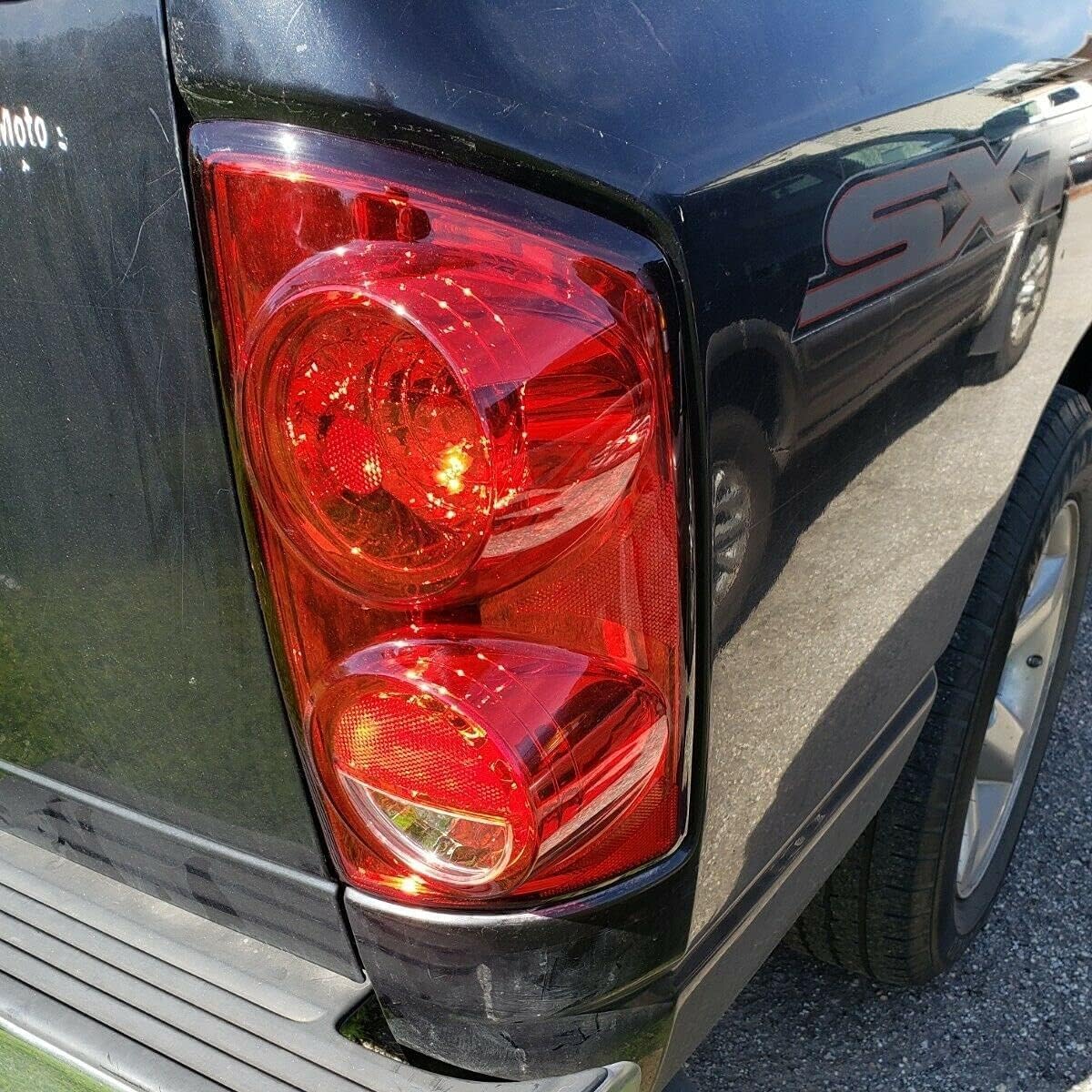 ECOTRIC Tail Light Compatible with 2007-2009 Dodge Ram 1500 2500 3500 Pickup Truck Passenger Side Taillight Signal Lamp Replacement for 55277302AC CH2801165 55277302AB