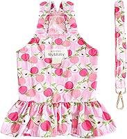Vista 8 de Juego de arnés y correa para perro pequeño, vestidos de princesa para cumpleaños, vestidos de cachorro con estampado de frutas suaves, ropa
