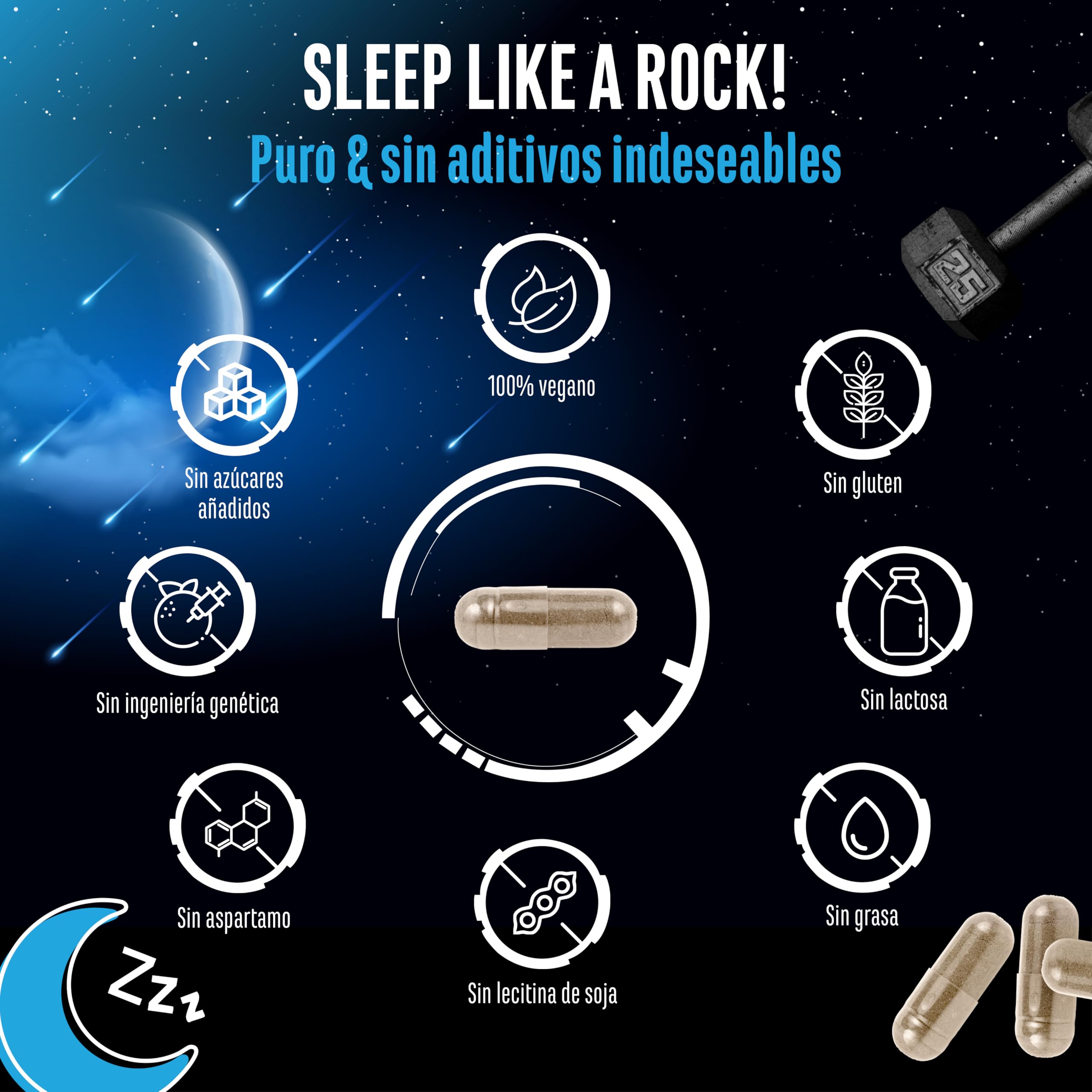 Knockout - Ayuda para el sueño y la recuperación - 120 cápsulas con extracto de Shoden® Ashwagandha, magnesio, L-triptófano, L-teanina natural del té verde, valeriana - Vegan