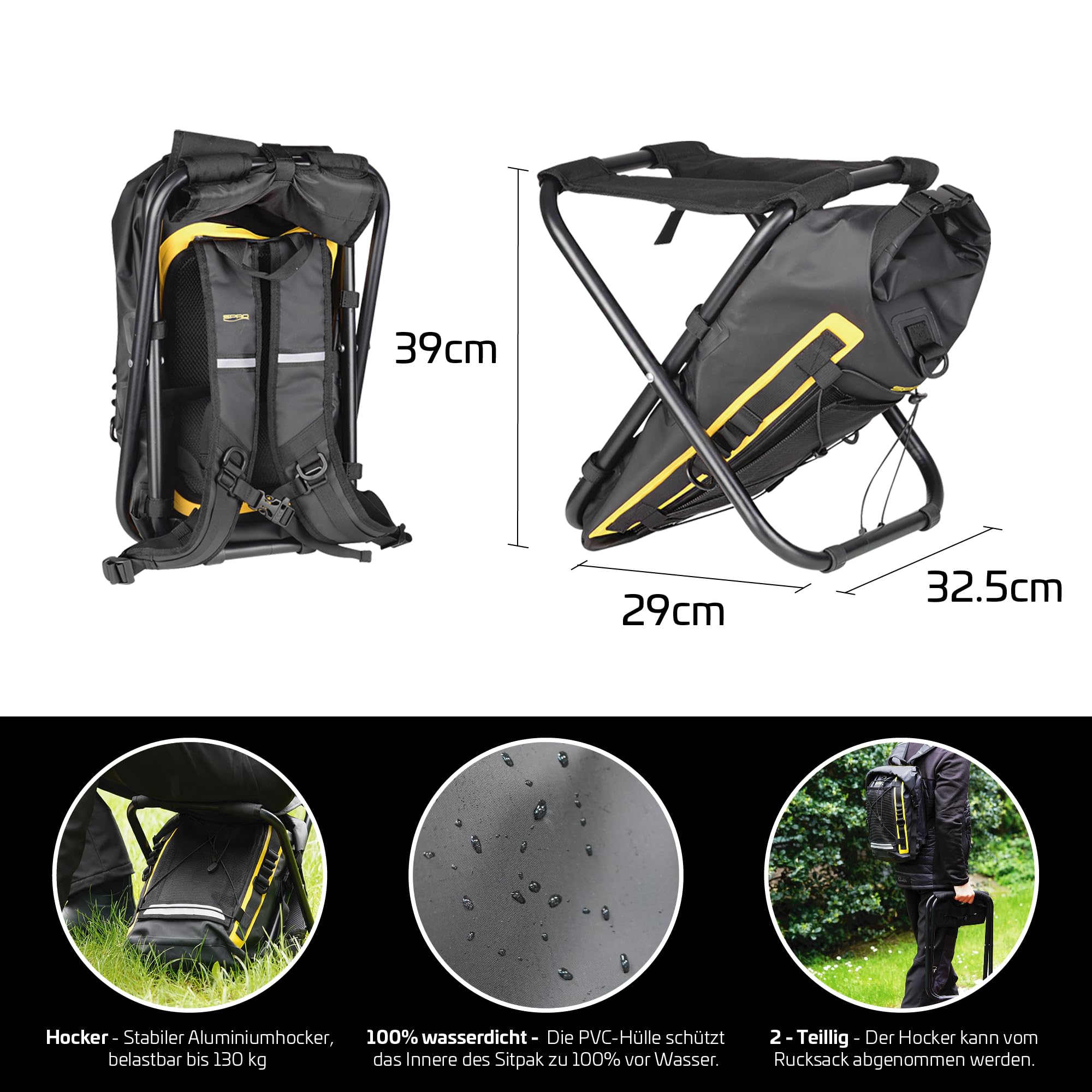 Sac à Dos Pêche SPRO 102 Multifonction Avec 2 Boîtes - Imperméable 25x17.5x45cm