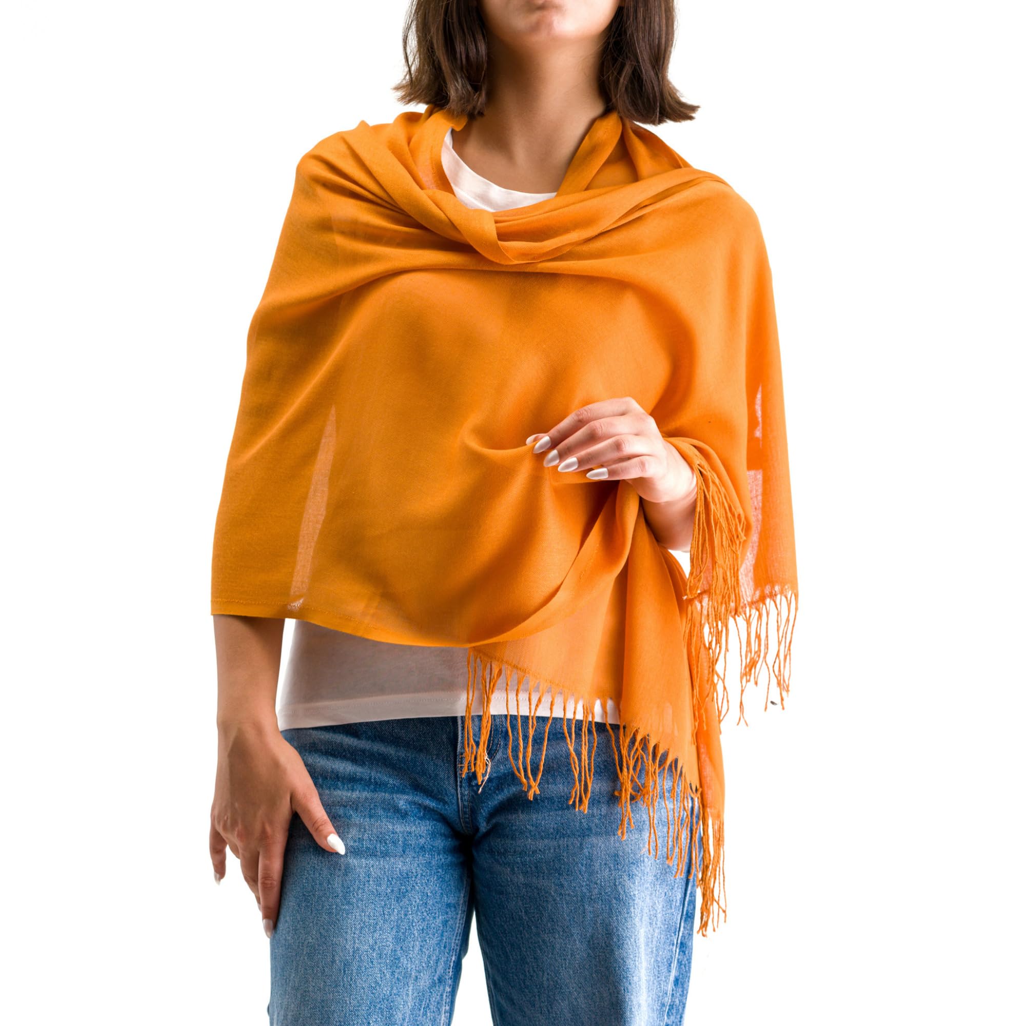 Moxvio Women's Mustard 2 Pcs Pashmina Shawls And Wraps, Scarves & Wraps, Shawls And Wraps For Wedding Shawls And Wrap, Chiffon Scarf, Cotton Pashmina Shawl, Scarf For Uk, Pashmina