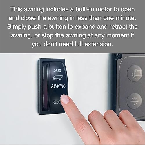 Miniatura 4 de Awnlux - Toldo retráctil modular motorizado negro para autocaravana, juego completo de montajes para autocaravana, 5 rueda, remolques de viaje,