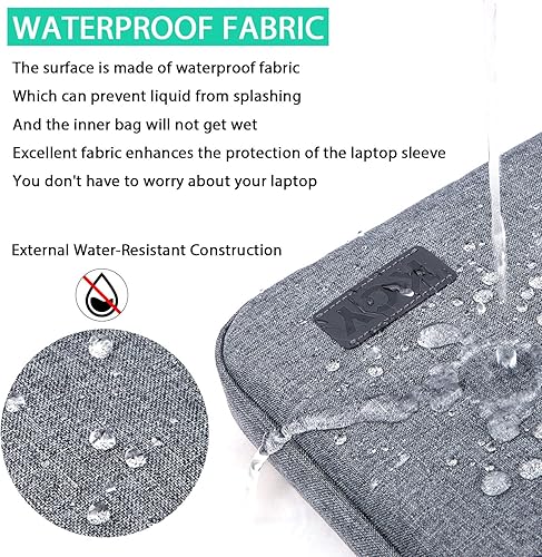 Miniatura 6 de KCY Funda de transporte para laptop de 13 a 135 pulgadas con arranque de hombro funda impermeable para computadora compatible con MacBook Air 13 14