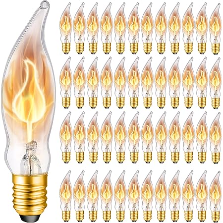 Flicker Flame Light Bulb 3 Watt 120 Volt Flame Tip Halloween Chandelier ...