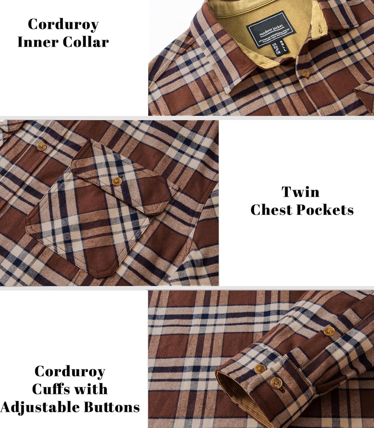 MAGNIVIT Flannel Shirt for Men Plaid Button Down Shirt Casual Lightweight Cotton Shirt with 2 Chest Pockets - Image 6