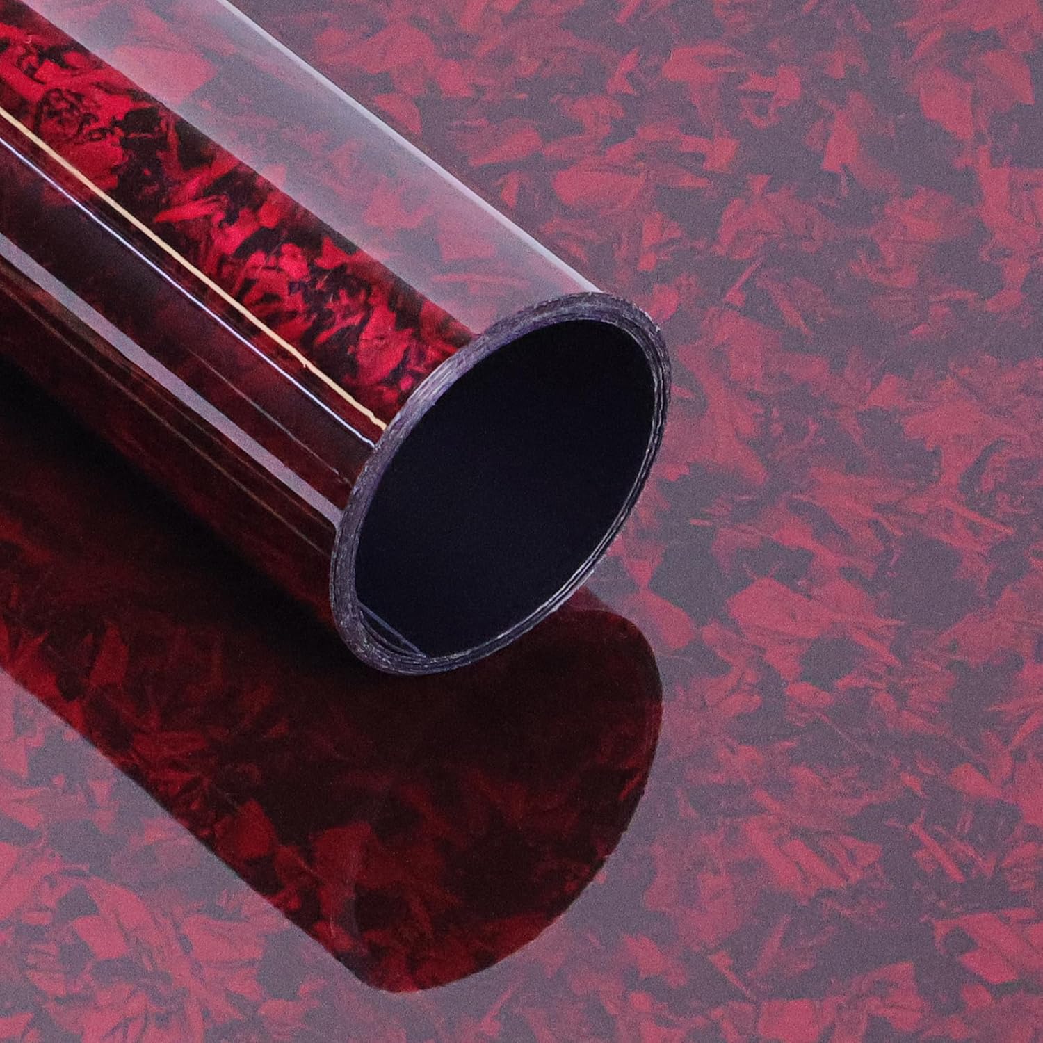 Lypumso Forged Carbon Fiber Vinyl Wrap, Gloss Crushed Stone Car Wrap Vinyl Film Easy Installation with Air Release Technology Auto Car Sticker Decal Sheet (Red, 2ft x 10ft)