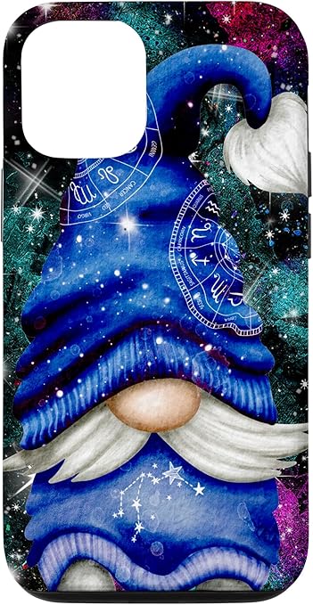 Cute Aquarius Zodiac Sign On Galaxy Background - Funny Gnome Case for iPhone 12/12 Pro