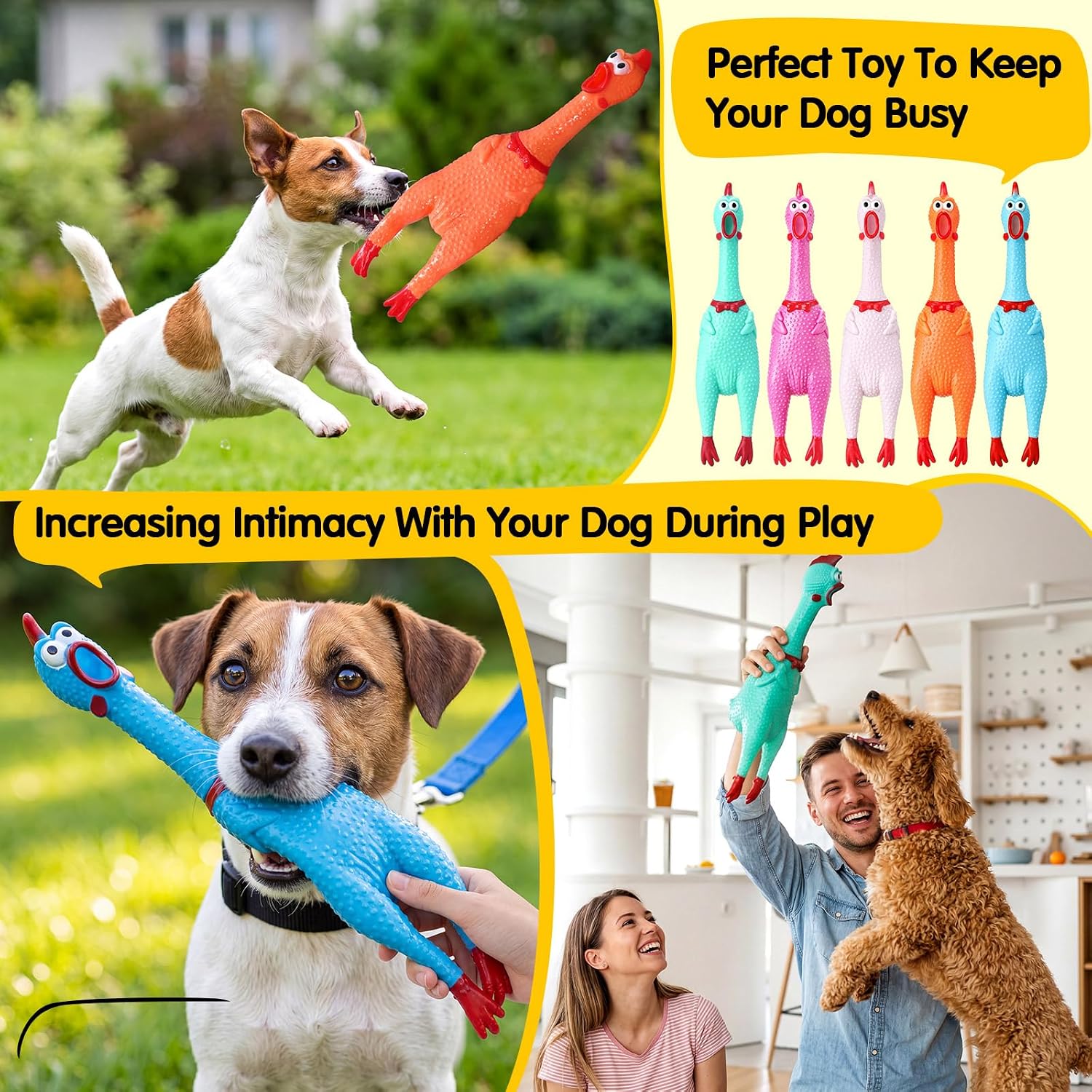 Sratte 16 Pcs 15 Inch Halloween Rubber Chicken Dog Toys, Pastel Color image 5