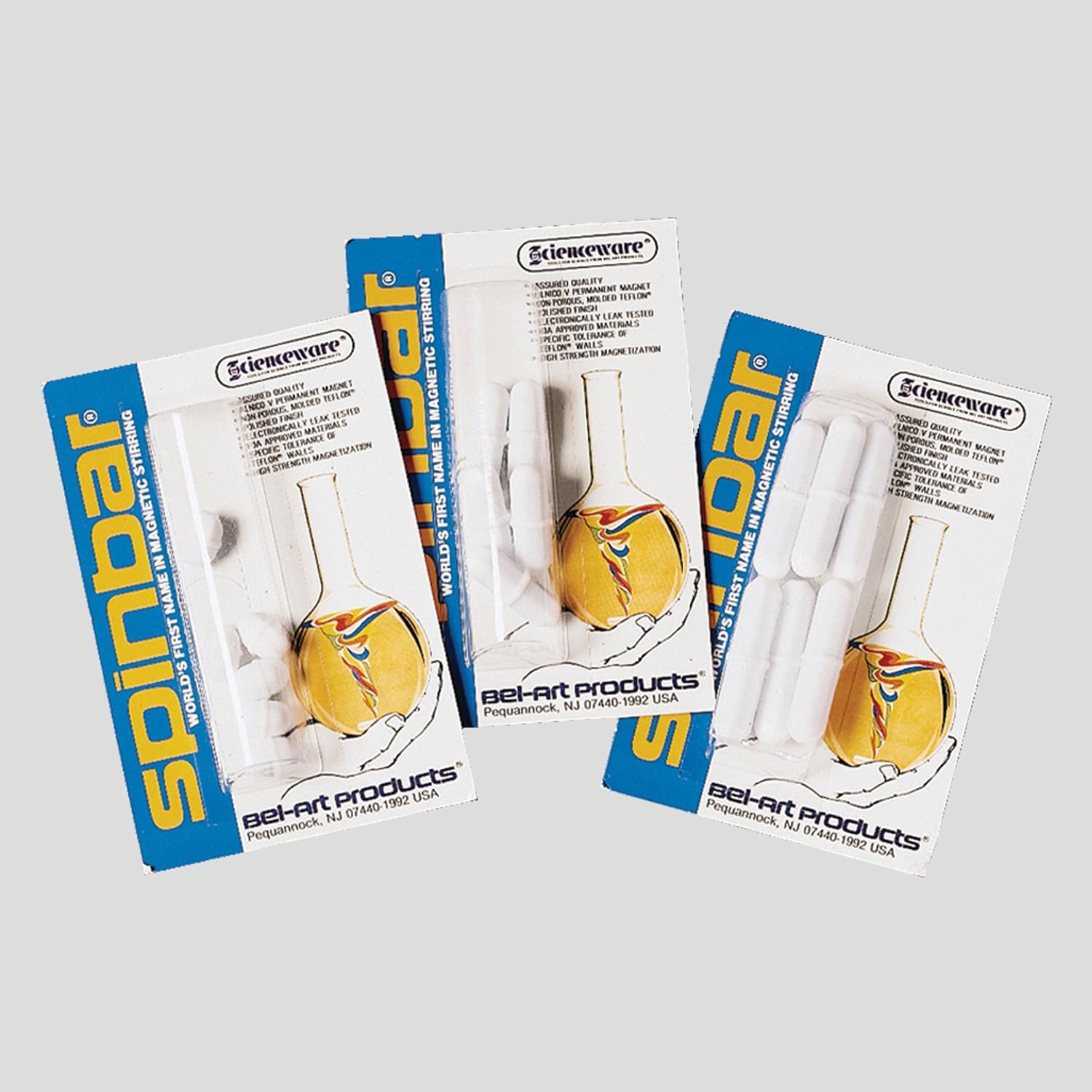 SP Bel-Art Spinpak Teflon Octagon Magnetic Stirring Bar; 25.4 x 8mm, White (Pack of 6) (F37157-0010) Made in USA